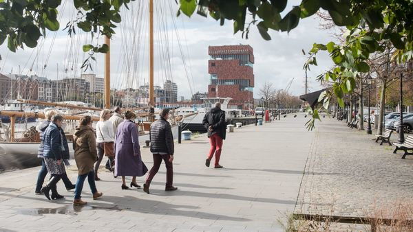 Group on a stroll at the MAS