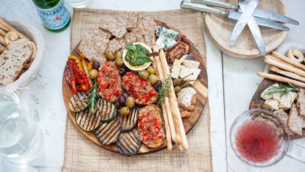 Vegetarian plate at Italian restaurant Spritz