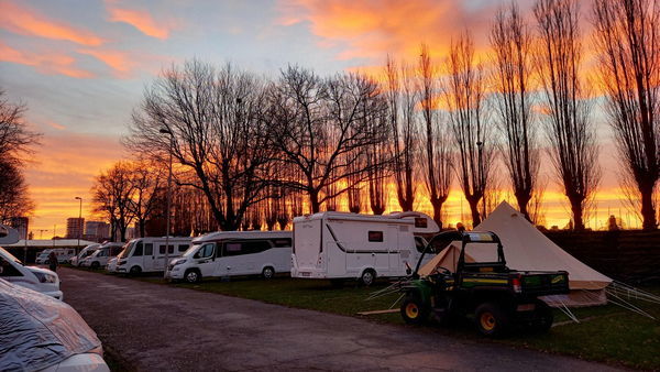 Antwerp City Camping at sunset