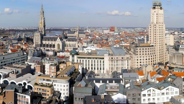 View over historic Antwerp