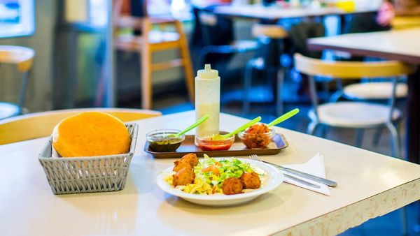 Dish on the table at beni falafel