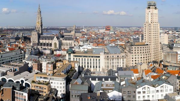 Blick auf das historische Antwerpen 