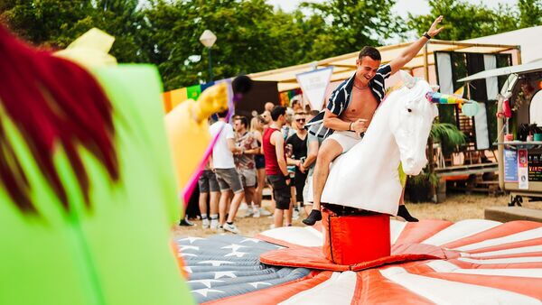 Partying man at Unicorn Festival