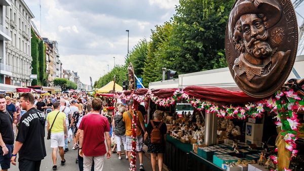 People visiting a market