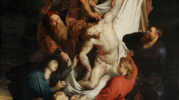 Pintura "Descendimiento de Cristo" de Rubens