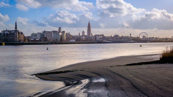 Antwerp skyline from the left bank