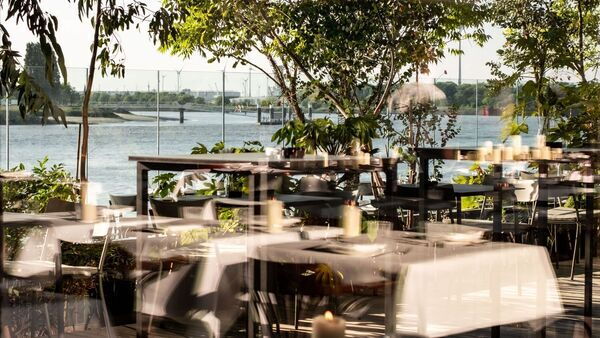 Tables set on the terrace at SOMMAR
